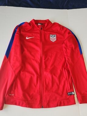 Nike Team USA Soccer Red Full Zip Women Jacket, Size M